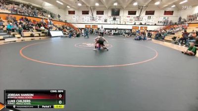 110 lbs Cons. Semi - Jordan Hanson, Riverton Middle School vs Luke Childers, Powell Middle School