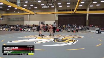 165 lbs Semifinal - Brett Goff, West Liberty vs Tyler Bodovetz, Ohio Wesleyan