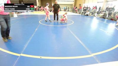 140 lbs Rr Rnd 2 - Madison Helms, ICWL Bruisers Girls vs Reilly Kling, CT Whale Girls