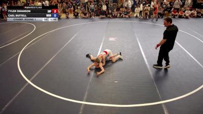 80 lbs Champ. Round 1 - Tyler Swanson, Scott West Panthers vs Cael Buttell, Wrestling Brotherhood