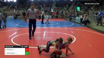 43 lbs Prelims - Bodey Phillips, Bristow Elementary Wrestling Club vs Jax Sheninger, Collinsville Cardinal Wrestling