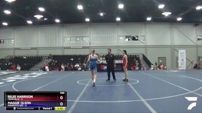 100 lbs Placement Matches (16 Team) - Rilee Harrison, Texas Blue vs Maggie Olson, Minnesota Red