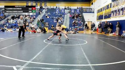 142 lbs 5th Place Match - Lauren Bachman, Fox Chapel Area Hs vs Royale Reno-Gaus, Saegertown Hs