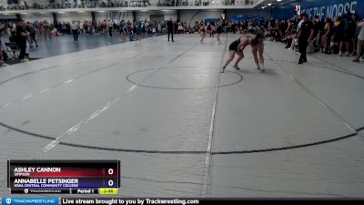 124 lbs Semifinal - Ashley Cannon, Simpson vs Annabelle Petsinger, Iowa Central Community College