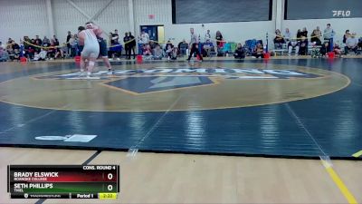 285 lbs Cons. Round 4 - Seth Phillips, Thiel vs Brady Elswick, Roanoke College