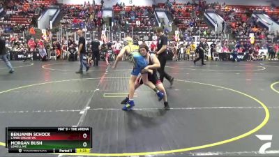 85 lbs Cons. Round 1 - Morgan Bush, Lowell WC vs Benjamin Schock, L`Anse Creuse WC