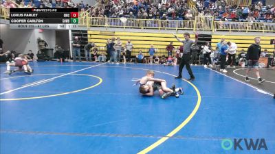 61 lbs Quarterfinal - Loxus Farley, Chickasha Youth Wrestling vs Cooper Carlton, Cowboy Wrestling Club