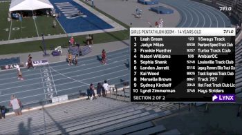 Elementary Girls' 800m Aau Junior Olympics, Finals 2 - Age 14