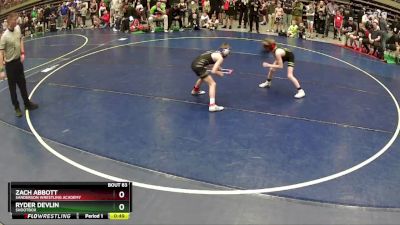 64 lbs Champ. Round 2 - Zach Abbott, Sanderson Wrestling Academy vs Ryder Devlin, Shootbox