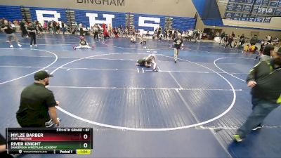 87 lbs Champ. Round 1 - River Knight, Sanderson Wrestling Academy vs Mylze Barber, Team Prestige