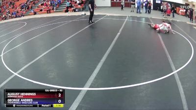 92 lbs Semifinal - August Hennings, Nebraska Boyz vs George Andres, Thunderbolt Wrestling Club