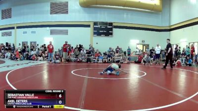 62 lbs Cons. Round 3 - Sebastian Valle, The Fort Hammers Wrestling vs Axel Deters, Castle Wrestling Club