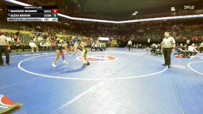 105 Class 2 lbs Cons. Round 1 - Alexa Braton, Lee`s Summit vs Makenzie Manning, Francis Howell Central
