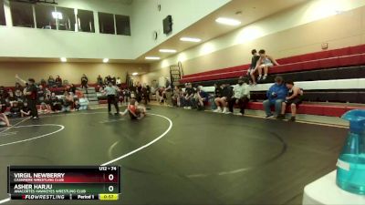 74 lbs Round 2 - Virgil Newberry, Cashmere Wrestling Club vs Asher Harju, Anacortes Hawkeyes Wrestling Club