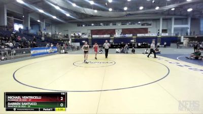 116 lbs Semifinals (4 Team) - Michael Ventricelli, Plainedge Sr High vs Darren Santucci, Wantagh Sr High