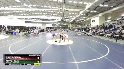 133 lbs Quarterfinal - Peyton Ellis, Johnson & Wales (RI) vs Blake Dergham, Pennsylvania College Of Technology