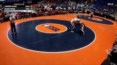 132 lbs Finals (8 Team) - Andrew Staab, Joliet (Catholic Academy) vs Elijah Garza, Arlington Heights (Hersey)