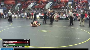 138 lbs Quarterfinal - Basho Muhlbauer, Plymouth Canton WC vs Justin Barkman, Dewitt WC