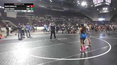 112 lbs Champ. Round 1 - Sadie Trent, Pueblo West Storm Wrestling vs Faith Ornelas, Fort Lupton Metro Wrestling Club