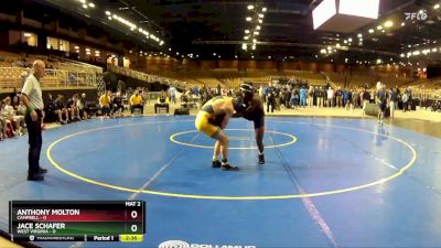 125 lbs Round 3 (4 Team) - Anthony Molton, Campbell vs Jace Schafer, West Virginia