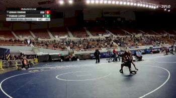 D1-113 lbs Cons. Round 1 - Jonah Owens, Corona Del Sol High School vs Fabian Lopez, Cibola High School