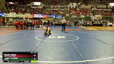 AA - 170 lbs Champ. Round 1 - Adien Cuchine, Butte vs Kolby Noble, Great Falls / MSDB