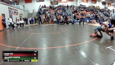 144 lbs Quarterfinal - Braxden Martin, Perkins vs Kane Hay, Galion