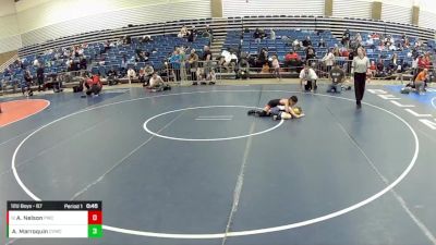 12U Boys - 67 lbs Cons. Round 5 - Arthur Nelson, Pinnacle Wrestling Club vs Alexander Marroquin, Coachella Valley Wrestling Club