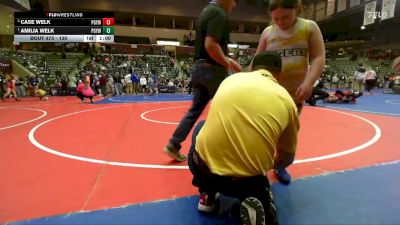 130 lbs Round 3 - Amilia Welk, Prairie Grove Youth Wrestling vs Case Welk, Prairie Grove Youth Wrestling