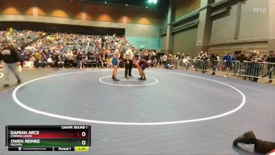 175 lbs Champ. Round 1 - Owen Reinke, Mazama vs Damian Arce, Corning Union