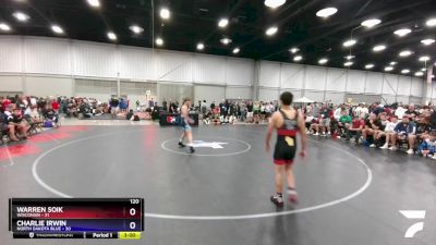 120 lbs Quarters & 1st Wb (16 Team) - Warren Soik, Wisconsin vs Charlie Irwin, North Dakota Blue