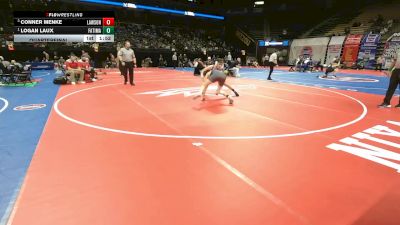 150 Class 1 lbs Quarterfinal - Logan Laux, Fatima vs Conner Menke, Lawson