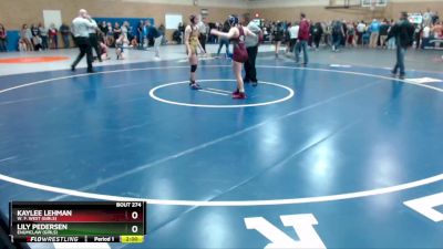 130lbs Champ. Round 2 - Lily Pedersen, Enumclaw (Girls) vs Kaylee Lehman, W. F. West (Girls)