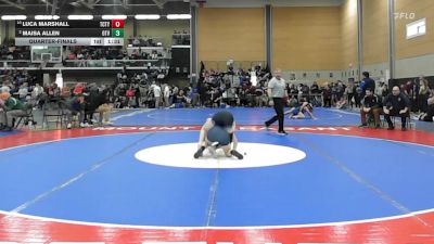 126 lbs Quarterfinal - Luca Marshall, Tri-County vs Maisa Allen, Otter Valley