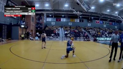 125 lbs Quarterfinal - William Finnearty, Limestone vs Corey Gallivan, Coker