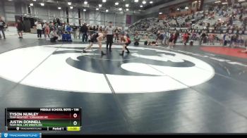 136 lbs Cons. Round 3 - Justin Donnell, Team Real Life Wrestling vs Tyson Nunley, Team Newport Tornadoes WC