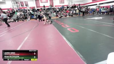 95-105 lbs Round 4 - Ryan Buckalew, Cameron Youth Wrestling Club vs James Sires, Odessa Youth Wrestling