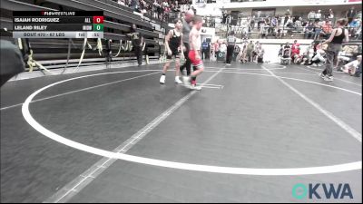 67 lbs Consolation - Isaiah Rodriguez, All American Wrestling vs Leland Riley, Midwest City Bombers Youth Wrestling Club