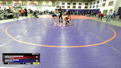 160 lbs Cons. Round 2 - Hannah Baatz, Iowa Lakes CC vs Leolyn Karnowski, Unattached KS