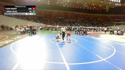 5A Boys 113 lbs Champ. Round 1 - Drew Lucas, Hood River Valley Boys vs Sam Vessey, Redmond Boys