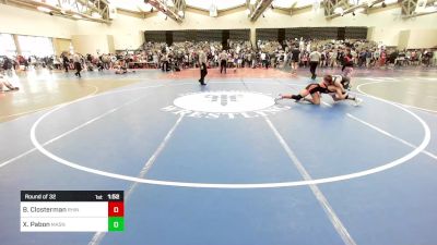 140-I lbs Round Of 32 - Brady Closterman, Rhino Wrestling vs Xxavior Pabon, Mat Assassins