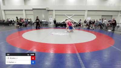 132 lbs 1/4 Final - Cael Kusky, Georgia vs Tristan Corbin, Virginia