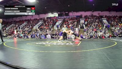 144 lbs Finals (8 Team) - Logan Dawson, Lowell HS vs Dominick Simons, Fowlerville HS