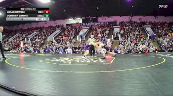 144 lbs Finals (8 Team) - Logan Dawson, Lowell HS vs Dominick Simons, Fowlerville HS