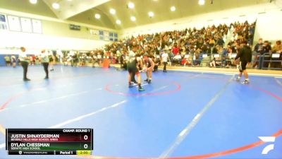 138 lbs Champ. Round 1 - Dylan Chessman, Servite High School vs Justin Shnayderman, Beverly Hills High School Wres