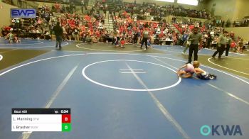 58 lbs Rr Rnd 1 - Lexton Manning, Bristow Youth Wrestling vs Izayah Brasher, Buck Pride Wrestling