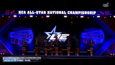 United Elite Cheer - Sass [2026 L1 Youth - D2 - Small - A Day 1] 2026 NCA All-Star National Championship
