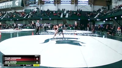 165 lbs Champ. Round 1 - Jack Haskin, Lake Erie College vs Tyler Swiderski, Central Michigan