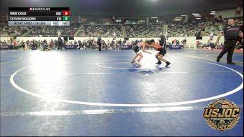 76 lbs Consi Of 8 #1 - Iker Cole, Weatherford Youth Wrestling vs Taylen Walden, Elgin Wrestling