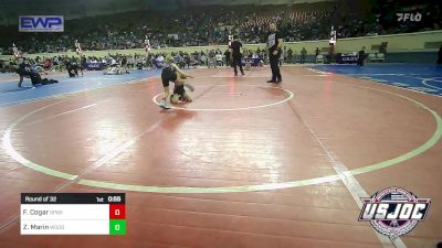 43 lbs Round Of 32 - Frances Cogar, Spartan Mat Club vs Zerek Marin, Woodward Youth Wrestling